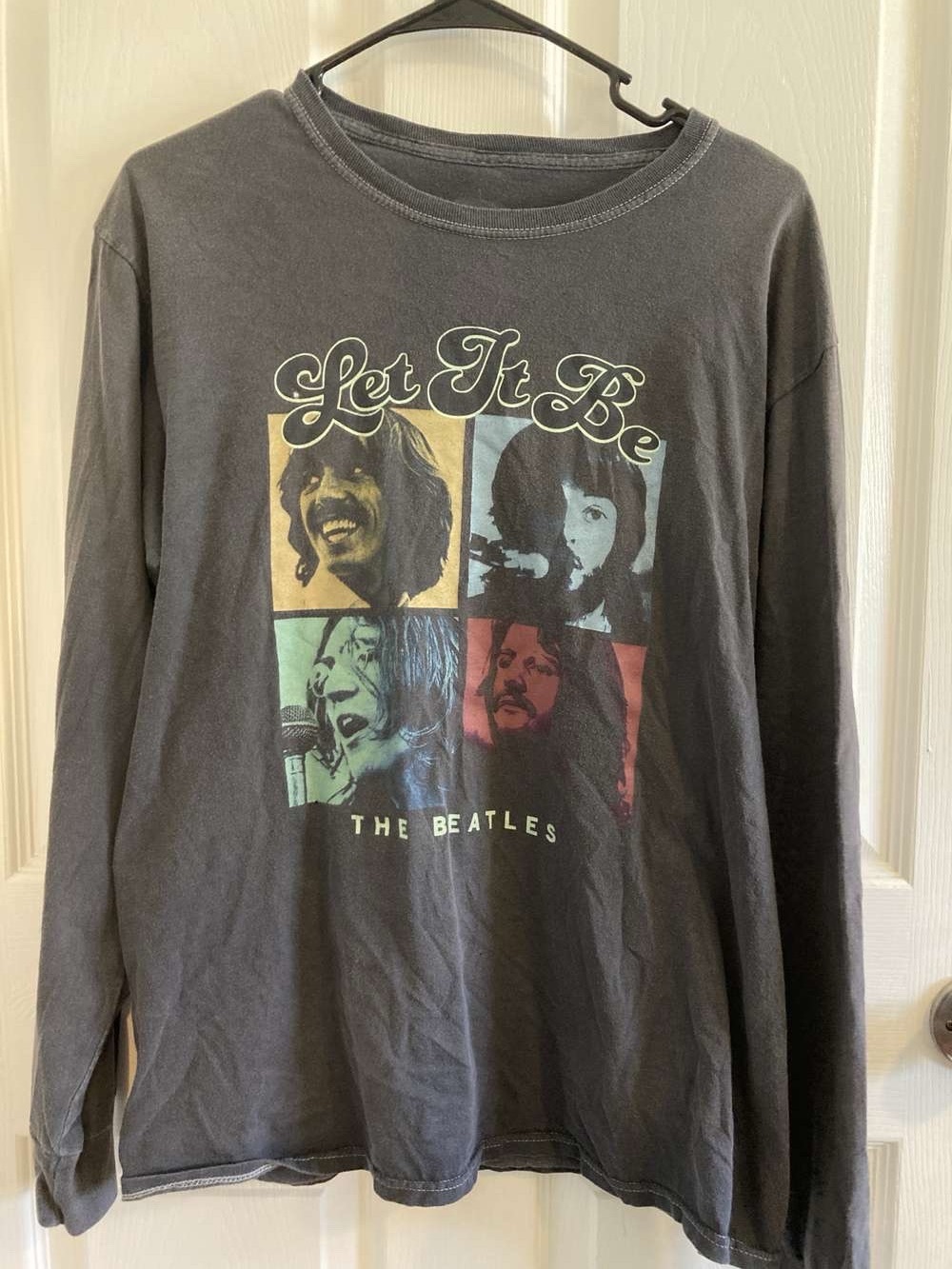 The Beatles Gray Logo V-Neck Tee - Gray